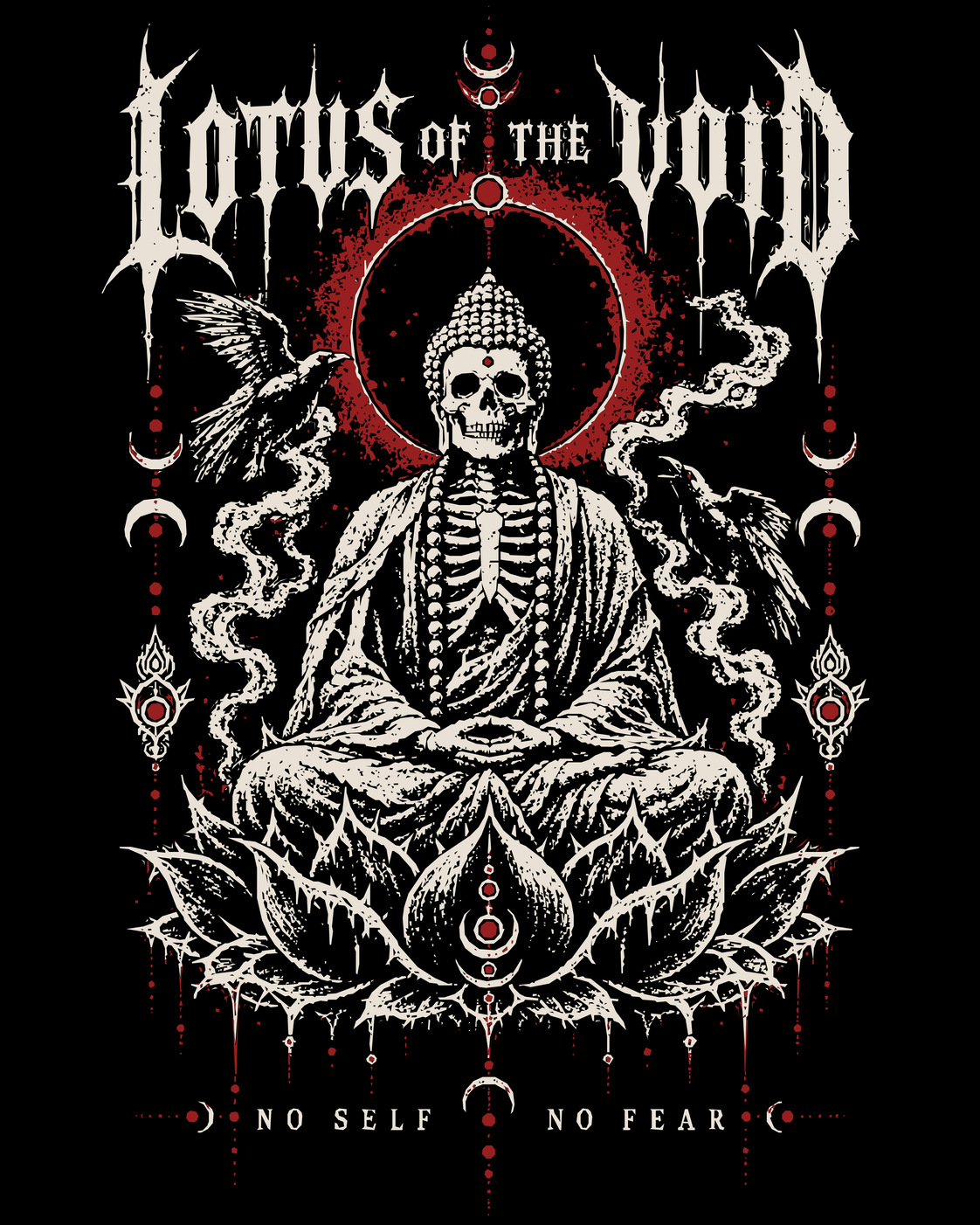Lotus of the Void black T-shirt mockup
